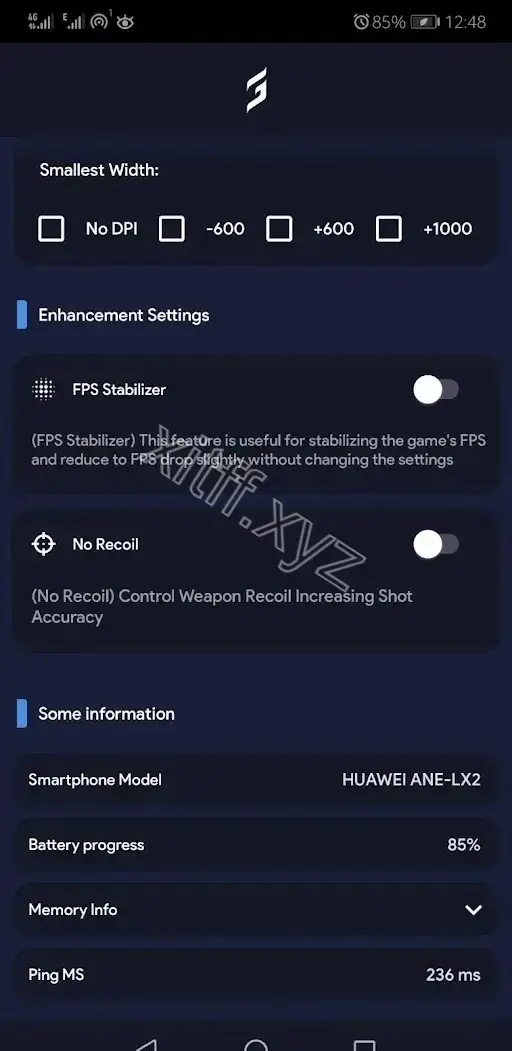 Screenshot of Xit FF Max APK Sensitivity